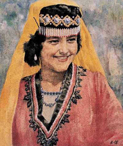 汪志杰 1989年作 盛装的维吾尔